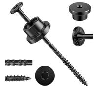 FMhotu Assortiment d'écrous et de vis en acier au carbone, 16 écrous de 2,5 cm et vis à bois #14 x 6, outil de fixation pour décoration de pergolas extérieures, tonnelles et terrasses
