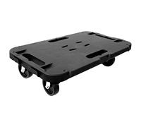 FMPGJLYH Chariot de transport - Charge maximale : 300 kg - Roulettes à 360 degrés - En polypropylène - Pour objets lourds - Noir - 48 x 29 x 12,5 cm