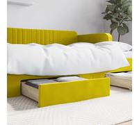 FMPGJLYH Lot de 2 tiroirs de lit sous le lit, commode roulante en bois avec housse en velours, coffre de lit pour espace de rangement supplémentaire dans la chambre à coucher, 67 x 50 x 16 cm, jaune