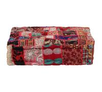FMPGJLYH Patchwerk Pouf carré 50 x 50 x 12 cm - Coussin de sol design patchwork avec broderie vintage Coussin de salon pour salon