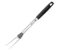 FMprofessional 22301 Fourchette à Viande BBQ avec Pointes Extra Pointues, Fourchette de Barbecue en Acier Inoxydable (Couleur : Noir/argenté), quantité : 1 pièce, PP