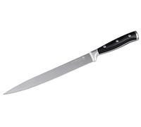FMprofessional 22321 BBQ Couteau à découper avec lame en acier inoxydable, couteau à viande de qualité supérieure avec une grande résistance à la coupe et une aiguisage (couleur : noir/argent) Quantité : 1 pièce