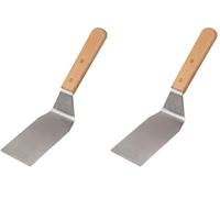 FMprofessional Fackelmann 21695 Spatule à plancha, Pelle à gratins, Pelle à Steaks pour Barbecue, Acier Inoxydable, Bois, 27,5 cm (Lot de 2)