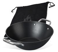 FMProfessional Force Wok en fonte 32 cm Poêle à wok avec revêtement antiadhésif de haute qualité