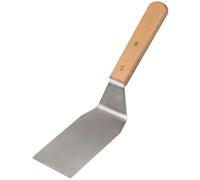 Fackelmann FM Professional 21695 Spatule à plancha, Pelle à gratins, Pelle à Steaks pour Barbecue, Acier Inoxydable, Bois, 27,5 cm