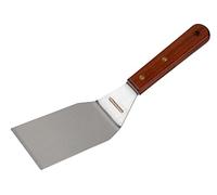 FMprofessional Truelle à plancha professionnelle en acier inoxydable et manche en bois 30 x 7 cm