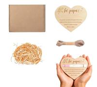 FMPXYYA Annonce Grossesse Futur Papa Carte en Bois en Forme De C ur avec Zone pour Test De Grossesse Message Hi Papa Cadeau Original Annonce Bébé Souvenir Émotionnel Durable