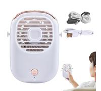 FmtwPhn Ventilateur De Cou Portable - 3 Vitesses Rechargeable Silencieux Portable | Petit Ventilateur USB Rafraîchissant,Pour Voyage Plage Maison Bureau Trajets Escalade Camping Extérieur Randonnée
