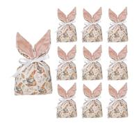 Fmzrbnih Sacs pour confiseries de Pâques | 10 pièces Sac de rangement avec cordon de serrage,Sachets pour collations de Pâques avec oreilles de lapin | Pour les fêtes anniversaires de mariage, réunion