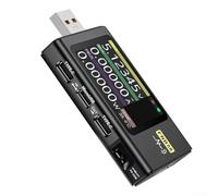 FNB58 USB Data Logger Testeur avec écran LCD 2.0" pour tension courant puissance Wh Ah et mesure de résistance interne (noir)