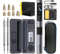 FNIRSI HS02 Outil d’Insertion à Chaud & Fer a Souder 2 en 1 100W Filaire, Kit Soudure pour Imprimante 3D, Plastique & Réparation Électronique, Chauffe 3s, Inserts Filetés M2-M8