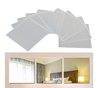 FOCCTS 9 Pièce Miroirs Adhésifs Carrés pour Chambre, Miroir Mural Autocollant Carré Morceaux de Carreaux de Miroir pour Décoration TV Fond Tuile Miroir 15 x 15 cm