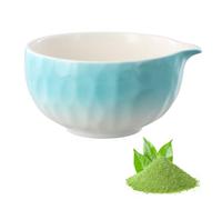 Focenat Bol à matcha en céramique de 500 ml avec petit bec verseur, style traditionnel japonais Chawan pour cérémonie du thé, tasse à thé réutilisable en porcelaine pour boissons matcha, café vert
