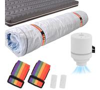 Focenat Housse de Rangement Sous Vide pour Matelas Jusqu'à 200x100cm (Sac 240x130cm) Sachet de Compression avec 2 Sangles de Serrage et Pompe Électrique, pour Matelas en Mousse, Gel et Latex