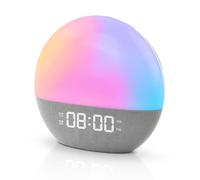 Focenat Reveil Lumineux,Reveil simulateur d'aube,Réveil luminothérapie,Sunrise alarm clock,Simulateur d'Aube et Crépuscule,20 Niveaux de Luminosité,24 Sons Naturels,Pour Ambiance Adultes et Enfants