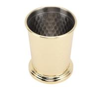 Focket Gobelets en Acier Inoxydable, Verres à Pinte Incassables de 400 Ml, Verres à Boire en Métal avec un Design élégant Empilable pour Bar, Maison, Restaurant, Bière (Plaqué or)