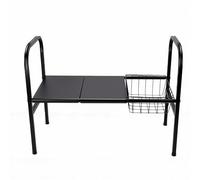 Focket Organiseur Extensible sous évier, étagère Réglable de 53 à 88 Cm avec Panier et Panneaux Amovibles, Organisateurs sous évier pour Armoire de Salle de (Classique Noir 1 Niveau avec 2 Panneaux