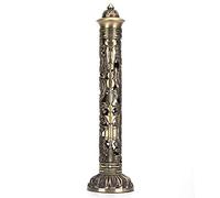 Focket Porte-encens en bronze, rétro, avec boîte de rangement, pour bâton vertical et cendrier, adapté aux amateurs d'encens