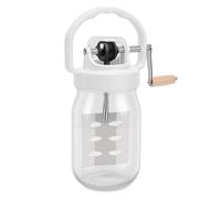 Fockety Baratte à Beurre, Délicieuse Machine à Beurre Faite Maison Manuelle à Manivelle avec une Grande capacité de 1,5 L, Pot en Verre Multifonctionnel de qualité Alimentaire