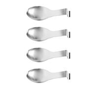 Fockety Ensemble de 4 repose-cuillères en acier inoxydable, grand format et résistant, comprenant un support pour louche, spatule, pince et plateau, idéal pour la cuisson sur plaque de (25 * 9.5)