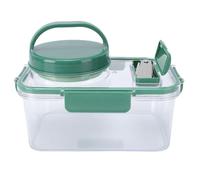 Fockety Récipient à salade, bocal à salade portable et étanche avec compartiment à sauce à 4 sections et fourchette, kit de saladier pour les voyages, le bureau ou les pique-niques