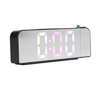 Fockety Réveil à Projection pour Chambre à Coucher, 3 Niveaux de luminosité à Affichage LED Réveil numérique avec projecteur Rotatif à 180°, Radio-réveil numérique à Projection sur Le Mur