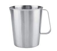 Fockety Tasse à Mesurer en Acier Inoxydable, Grande capacité 2000 Ml | Tasse Pichet à Mousse Lait pour Lait, Crème et café au Lait, Conception de Bec Anti-goutte, avec Poignée Ergonomique, Durable