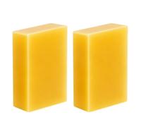 FOCMKEAS Lot de 2 blocs de cire d'abeille jaune - 270 g - Rectangulaires - Triple filtre - Pour la fabrication de bougies, les soins de la peau, le baume à lèvres, le polissage des meubles en bois