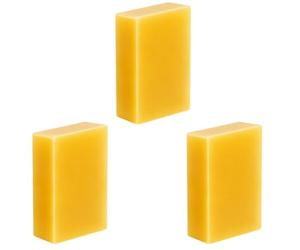FOCMKEAS Lot de 3 blocs de cire d'abeille jaune - 260 g - Rectangulaires - Triple filtre - Pour la fabrication de bougies, les soins de la peau, le baume à lèvres, le polissage des meubles en bois