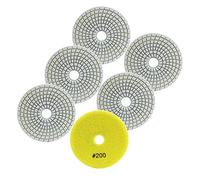 FOCSTOL Disque Diamant de Polissage - 6 pièces 100mm #200 Tampon Polissage Diamant pour Granit Marbre Pierre Artificielle Quartz pour Meuleuse d'angle