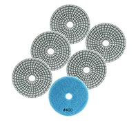 FOCSTOL Disque Diamant de Polissage - 6 pièces 100mm #400 Tampon Polissage Diamant pour Granit Marbre Pierre Artificielle Quartz pour Meuleuse d'angle