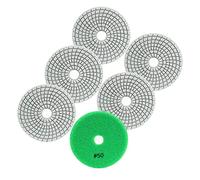 FOCSTOL Disque Diamant de Polissage - 6 pièces 100mm #50 Tampon Polissage Diamant pour Granit Marbre Pierre Artificielle Quartz pour Meuleuse d'angle