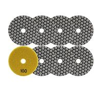 FOCSTOL Disque Diamant de Polissage - 8 pièces 100mm #100 Tampon Polissage pour Granit Marbre Pierre Artificielle Quartz pour Meuleuse d'angle