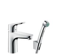 Hansgrohe – Mitigeur de lavabo Focus 100 – avec douchette bidet sur pied – Chrome (31927000)