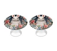 FodPand Lot de 2 boutons d'armoire de 2,8 cm à trou unique - Poignées de tiroir décoratives pour couronne de Pâques avec boutons de meubles en forme de lapin pour commode, cuisine, salle de bain