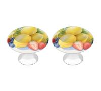 FodPand Lot de 2 boutons d'armoire de cuisine de 2,8 cm avec vis, trou unique, poignées de commode à fruits et citron, quincaillerie en acier inoxydable pour salle de bain, placard, porte d'armoire