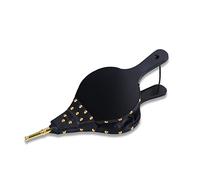 foedo Soufflet pour brasero - Soufflet pour poêle à bois, camping, souffleur de cheminée avec sangle de suspension, buse en fonte - Soufflet de cheminée intérieur (noir, 43,2 x 19,1 cm)