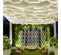 FOELANNE Rideaux de Plafond Lumineux avec LED, 50-100 m x 0,5-0,6, Plusieurs Couleurs(50mx0.5m,WhiteVeil+WhiteLight)