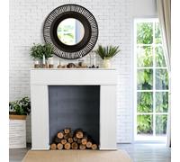 FOERPL Console de cheminée 107 x 18 x 100 cm - Bordure en Bois - Armoire de Rangement décorative avec Espace de Rangement - pour Salon, Couloir et Chambre à Coucher