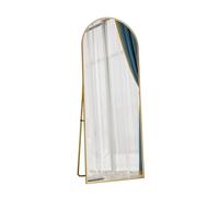 FOERPL Miroir sur Pied Arqué,162 x 53 cm Miroir Mural en Pleine Longueur,Grand Miroir de Sol, pour Salon,Chambre,Vestiaire,Entrée - Cadre en Aluminium et Anti-éclats (Doré)
