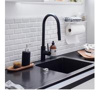 Foga mitigeur évier à douchette extractible noir mat Essebagno