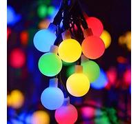 Fohil Guirlande Lumineuse Exterieur Solaire, 11M 60 LED Guirlande Solaire Lampe Étanche IP65 avec 8 Modes Lampes Cordes Solaire pour la Décoration Halloween Extérieur et Intérieur, Jardin, Noël, Fête
