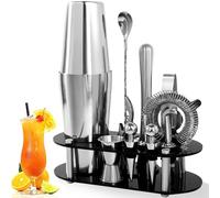 FoiiLiio Kit Complet pour Cocktails,Lot de 12 Boston shakers à Cocktail en Acier Inoxydable,Shaker Cocktail 750 M,Shaker Professionnel,Professionnel kit pour Barman,kit Cocktail Shaker et Accessoires