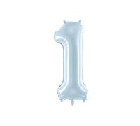 Foil Balloon Bleu Clair Chiffre 1, Ballon Aluminium Géant 72 cm, Numéro Anniversaire Gonflable Air ou Hélium, Décoration Fête Mariage Événement - Chiffres 0 1 2 3 4 5 6 7 8 9
