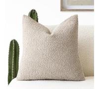 Foindtower Housse de Coussin décorative en Boucle, Couleur Unie, Confortable, Douce, texturée, pour Chaise, canapé, Chambre à Coucher, Salon, décoration d'intérieur, 55,9 x 55,9 cm, Flocons d'avoine