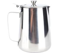 Foisonneuse à lait pour café, en acier inoxydable - 250/2000 ml - Appareil à mousse de lait manuel - Couvercle hermétique - Design pratique et robuste