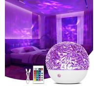 Fokky Veilleuse projecteur galaxie, projecteur de vagues océaniques, 16 couleurs, lampe sensorielle avec télécommande, veilleuse étoilée pour salle de fête