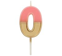Folat 18700 Bougie Retro Chiffre 0 Rose