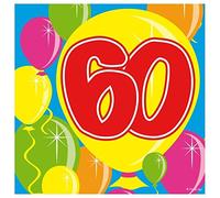 Folat 20 Serviettes. Chiffre 60 Anniversaire