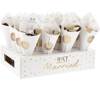 Folat 21338 Lot de cônes de confettis avec support Kit confettis - Mariage Pour confettis de mariage, fête, bouquet, bonbons, mariage, fête d'anniversaire